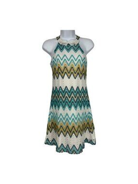 Candies XS Chevron Sleeveless Halter Dress Multicolor Polyester Lined